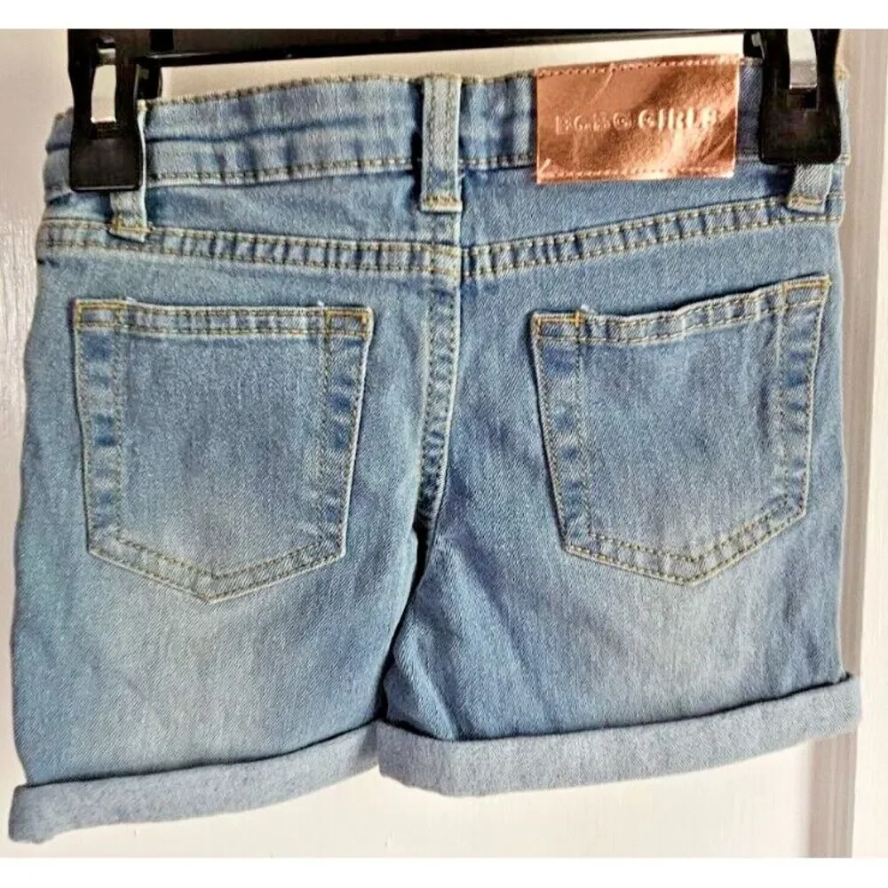 NWT BCBG GIRLS Denim distress roll cuff short‎ jeans Sz6